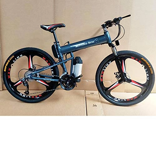 Electric Bike : GYL Electric Bicycle Mountain Bike Lithium Battery Assisted 26 Inch for Adult Aluminum Alloy, Gray, 21 speed