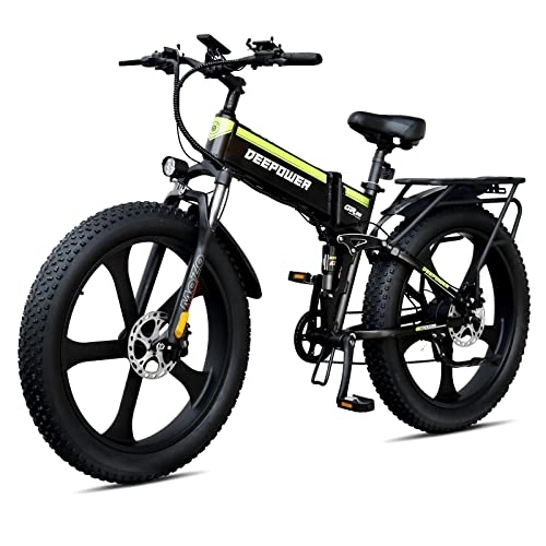 Electric Bike : H26pro Electric Bicycle, 250W 26" Fat Tire Folding Electric Bike with USB Port, 25KM / H, 48V 17.5AH Removable Battery, Shimano 7-Speed, Hydraulic Oil Brake, Mountain EBike for Adults