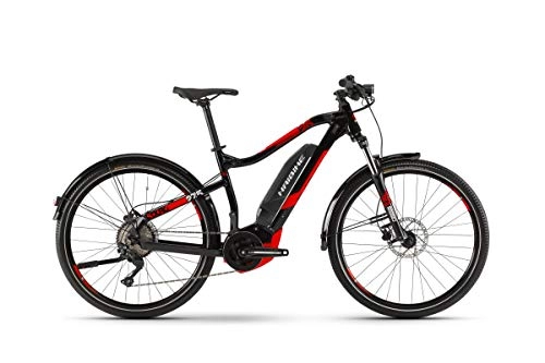 Electric Bike : HAIBIKE Sduro Hardseven 2.5 Street Yamaha 400Wh 10v Black / Red Size 35 2019 (eMTB Hardtail)