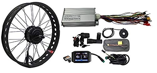 Electric Bike : HalloMotor BAFANG 48V 750W Freehub Fat Tire Cassette Rear Wheel 190mm Ebike Conversion Kits with 750C color Display for fatbike (20 INCH)