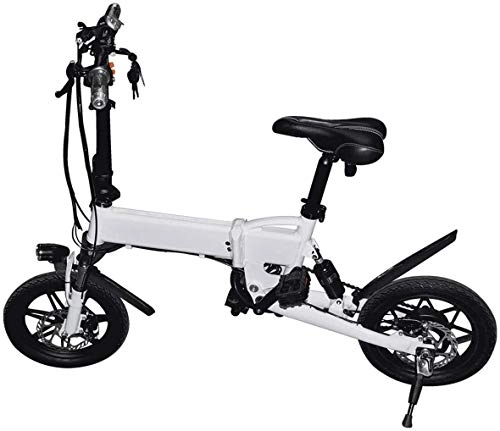 Electric Bike : Haojie Foldable Electric Car Mini 14 Inch Electric Folding Bicycle Portable Travel And Drive Battery Car, B