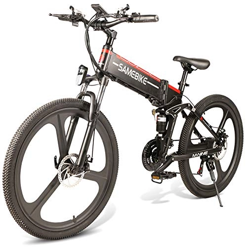 Electric Bike : Harwls Folding Mountain Bike Electric Bicycle 26 Inch 350W Brushless Motor 48V Portable for Outdoor Use