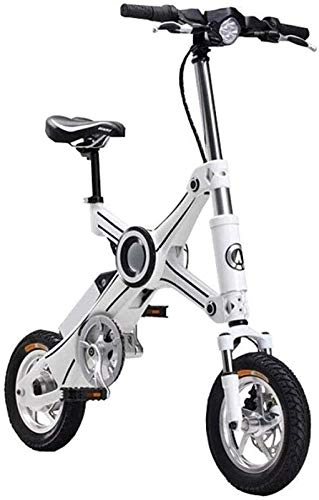 Electric Bike : HCMNME durable bicycle, Electric Bikes, Folding Bikes Folding Ebike Aluminum Alloy Chainless Electric Bike Light and Fast Folding Ebike 10-Inch with Child Seat 35KM Adult-Black Alloy frame with