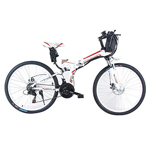 Electric Bike : Heatile Collapsible Electric Bicycle Power cycling 50KM 36V 8AH lithium battery Comfortable shock absorption 250W Brushless Motor Suitable for work fitness cycling outing