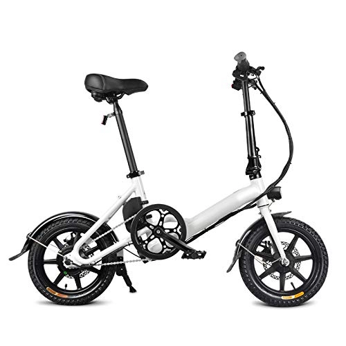 Electric Bike : Herewegoo Folding Bike, Adults Folding Electric Bikes Foldable Exercise Bicycle with Front LED Light Safe Adjustable Height Double Disc Brake Portable 25KM / H for Cycling Sports Traveling Gifts