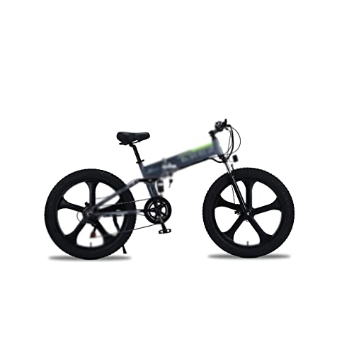 Electric Bike : HESNDddzxc Electric Bicycle Electric Bike Motor Bikes Bicycles ELECTR Bike Mountain Bike Snow Bicycle Fat Tire e Bike Folded ebike Cycling (Color : Gray)