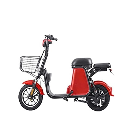 Electric Bike : HESNDddzxc Electric Bicycle Single-Person Commuter Travel Lightweight Compact High-Performance Long-Lasting Stylish Electric Bicycle (Color : Red)