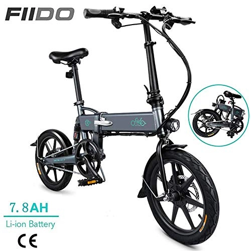 Electric Bike : HEWEI Bicycles foldable electric bicycles for adults 7.8AH 250W 16 inch 36V lightweight with LED headlights and 3 modes Suitable for men teenagers fitness city commuting