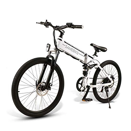 Electric Bike : HEWEI Electric mountain bikes 26 inch 48 V lithium battery Aluminum alloy Adult Folding Electric mountain bike Maximum speed 32 km h LCD liquid crystal instrument A.