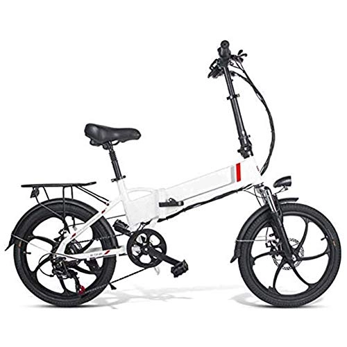 Electric Bike : HFJKD Electric Bicycle, 20-inch Foldable E-bike Aluminum alloy frame with 48V 10.4Ah Lithium Battery 7-speed 350W Motor 30 km / h, for men and women