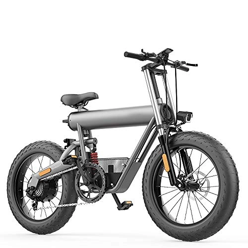 Electric Bike : HHHKKK Folding Bikes Electric, 20inch 48V E-bike with Lithium Battery, City Bicycle Max Speed Endurance 400W, EBS Electronic Brake + Disc Brake, LED Night Lighting System