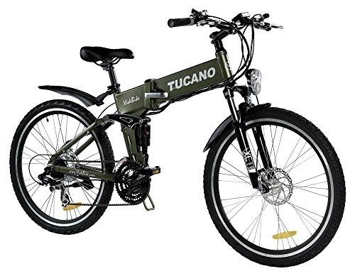 Electric Bike : HIDE BIKE MTB - Engine 250W -36V -Maximum Climbing Degree - Removable Battery with Security Lock - Shimano Tourney 21 sp - (HIDEBIKE - GREEN)