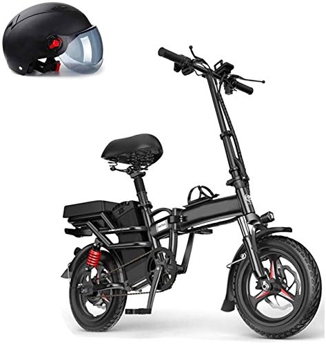 Electric Bike : High-speed 250W Folding Electric Bike Ebike, 14'' Electric Bicycle with 48V 10AH / 15AH Removable Lithium-Ion Battery, Dual Disc Brakes, 3 Digital Adjustable Speed, Foldable Handle ( Size : 15AH )