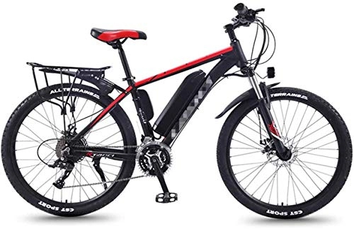 Electric Bike : High-speed 26'' Electric Mountain Bike for Adults, 30 Speed Gear MTB Ebikes And Three Working Modes, All Terrain Commute Fat Tire Ebike for Men Women Ladies (Color : Red)