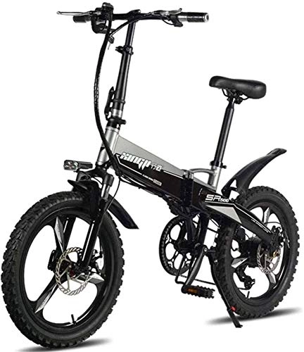 Electric Bike : High-speed Fast Electric Bikes for Adults Foldable Mountain Bikes 48V 250W Adults Aluminum Alloy 7 Speeds Electric Bicycles Double Shock Absorber Bikes with 20 inch Tire, Disc Brake and Full Suspensio