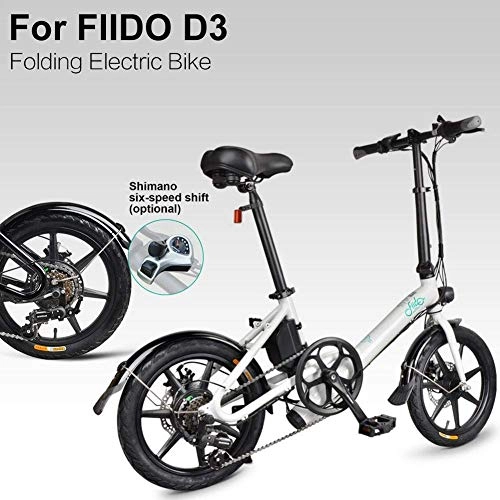 Electric Bike : HIGHKAS FIIDO D3s Ebik - Electric Folding Bike Of 7, 8 Electric Scooter Of 16 Inches With LED Headlamp, Foldable Electric Bicycle Of 250 W With Disc Brake, Up To 25 Km / H For Adult
