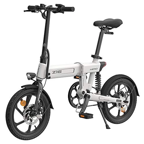 Electric Bike : HIMO Z16 Electric Bikes, 250W Folding Electric Mountain Bicycle for Adults, 3 Speed Modes, Max Speed 25km / h, Built-in Removable 36V 10Ah Li-ion Battery (White)