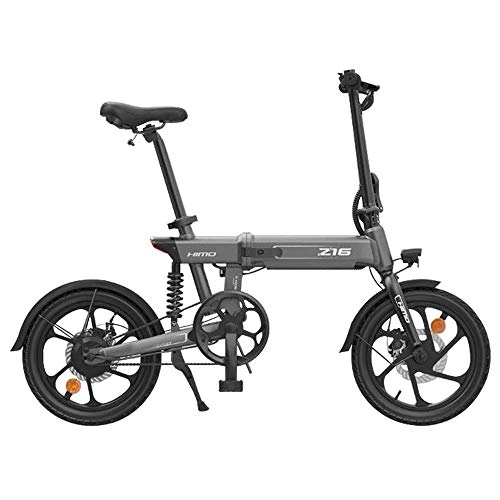 Electric Bike : HIMO Z16 Folding Electric Power Assisted Bicycle light travel three-stage folding, hidden lithium battery, high-strength shock absorber, Maximum cruising range 80KM (Gray)