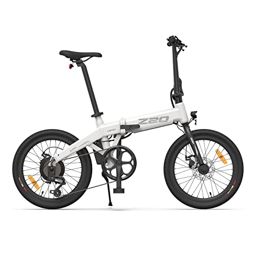 Electric Bike : HIMO Z20 MAX 20 Inch E-Bike Folding Bike for Adults, Electric Bicycles for Adults, 250 W Motor, Removable 36 V 10 Ah Battery, Pedelec with Lighting, StVO Folding Bike, City Bike, White