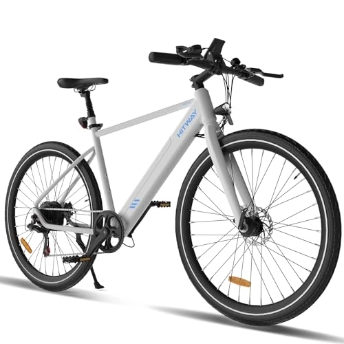 Electric Bike : HITWAY Electric Bicycle, 700C Electric Bike for Adults, Commute Trekking E-bike E Mountain Bike with 36V12Ah Removable Li-Ion Battery, 7 Speed, range 40-80km