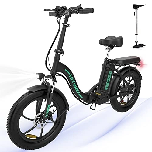 Electric Bike : HITWAY Electric Bike, 20"Fat Tire Ebikes, 11.2Ah 250W 36V E Bike, 35-90KM Electric Folding Bikes with 7 Gears SHIMANO System City E Bike Mountain Bicycle for Adults
