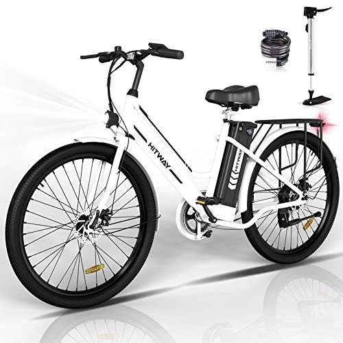 Electric Bike : HITWAY Electric Bike, E-bike Electric Power-assisted bike for women and men, 26inch city bike, with 250W motor, 36V 8.4AH / 12AH removable lithium battery 35-70km