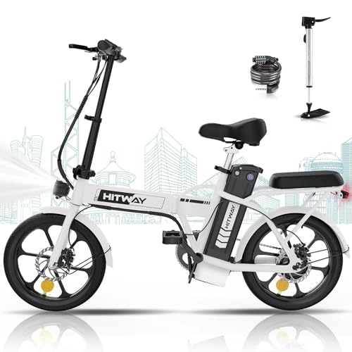 Electric Bike : HITWAY Electric Bike E Bike Foldable City Bikes 36V 8.4Ah Battery, 250W Motor, Assist Range Up to 35KM BK5