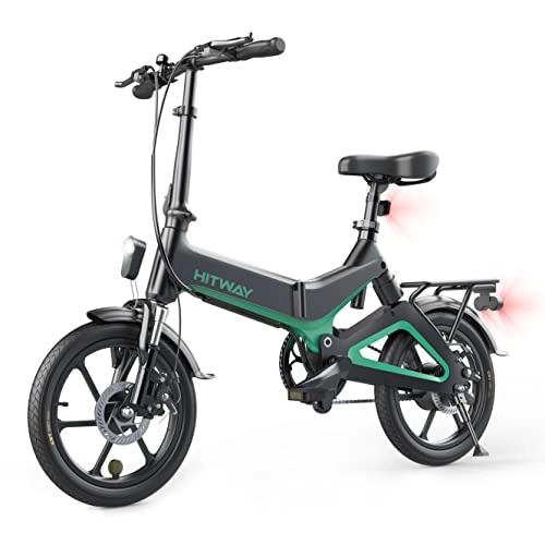 Electric Bike : HITWAY Electric Bike Lightweight 250W Electric Foldable Pedal Assist E-Bike with 7.5Ah Battery, 16inch, for Teenager and Adults (BLACK)
