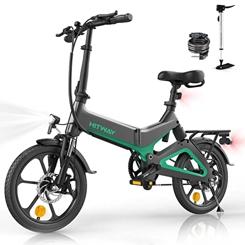 Electric Bike : HITWAY Electric Bike Lightweight 250W Electric Foldable Pedal Assist E-Bike with 7.5Ah Battery, 16inch, for Teenager and Adults (QW01)