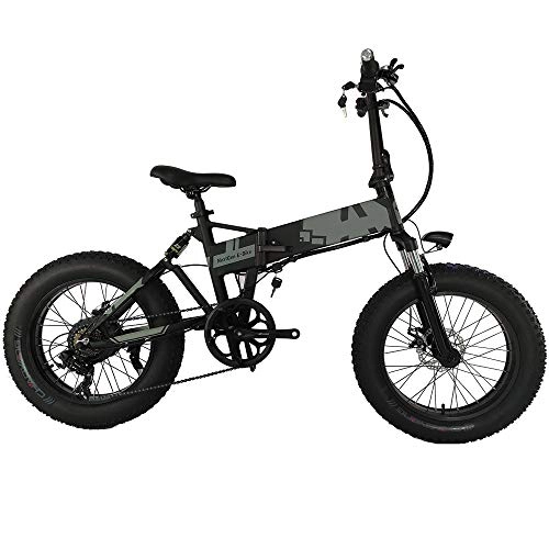 Electric Bike : HJHJ 7-speed folding electric bicycle 20 inch (36V250W) portable mountain bike aluminum folding frame Front wheel suspension fork / center shock absorber Speed 32KM camouflage