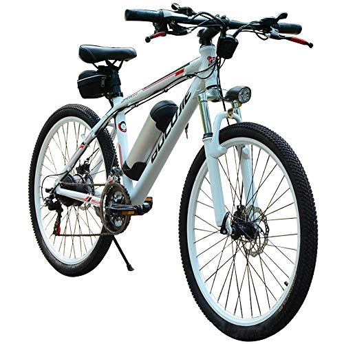 Electric Bike : HJHJ Electric mountain bike (36V / 250W) detachable battery 26-inch 21-speed road bike with LED front and rear disc brake speed up to 25km / H