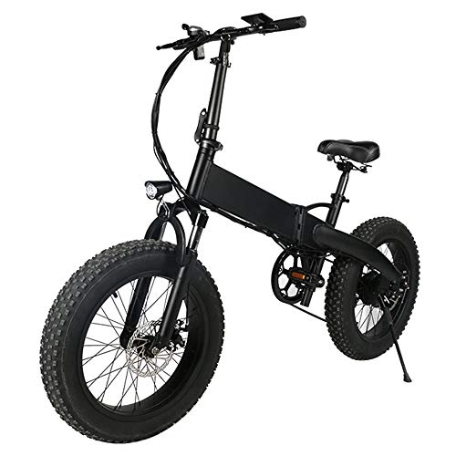 Electric Bike : HJHJ Folding electric bicycle adult hybrid scooter (48V10AH) 20 inch city motorcycle road bike with lighting mechanical shock absorber front fork / front and rear mechanical disc brakes