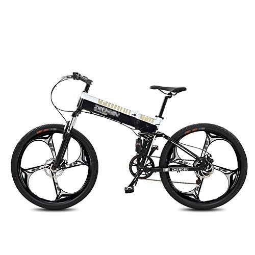 Electric Bike : HLeoz 26'' E-Bike, Electric Folding Bicycle with Removable Large Capacity Lithium-Ion Battery 48V 14.5Ah 27 Speed for Adult Female / Male, White