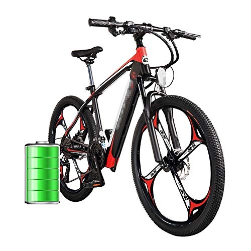 Electric Bike : HLeoz 26'' Electric Bikes for Adults, Electric Mountain Bike, Large Capacity Lithium-Ion Battery (48V 400W) Supports 25km / 15.5mile Electric Bicycle, Black