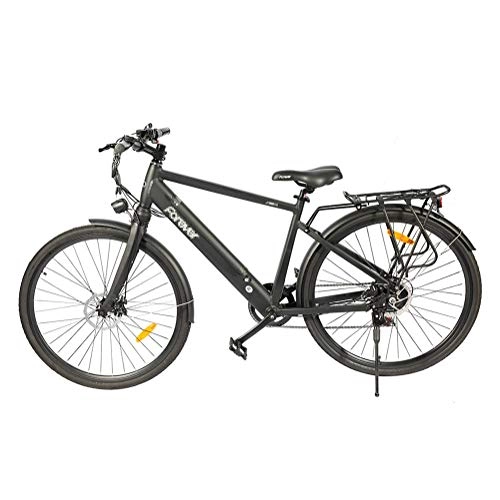 Electric Bike : HLeoz 27'' City Bike, Electric Mountain Bike 250W Large Capacity Lithium-Ion Battery (36V 10.4Ah) Electric Bicycle 7 Speed for Adult Female / Male for Mountain Bike Snow Bike, Black