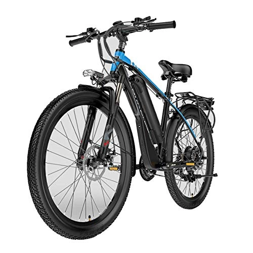 Electric Bike : HLEZ 26'' Electric Mountain Bike, Electric Bike Removable Large Capacity Lithium-Ion Battery (48V 400W) 21 Speed Gear and Three Working Modes - e Bike for Adults, Blue, UE