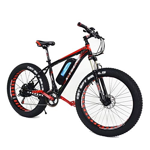 Electric Bike : HLEZ 26'' Electric Mountain Bike, Fat Tire Snow Bike E-Bike with Removable Large Capacity Lithium-Ion Battery 36V 11.6AH and 21 Speed Transmission Gears, UE