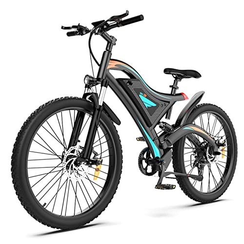 Electric Bike : HMEI EBike 26" Fat Tire Adult Electric Bicycles 48V 15Ah Removable Lithium Battery Beach Mountain 28MPH E-Bike for Adults with Suspension Fork Aluminium Frame 500W Motor E Bike
