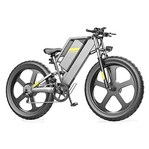 Electric Bike : HMEI EBike 26 inch Fat Tire Electric Bicycle 48V*25Ah Lithium Battery 28MPH Beach Snow Mountain E-Bike 7 Speed Commute Ebike for Adults Female Male Aluminum Frame (Color : 1500W)