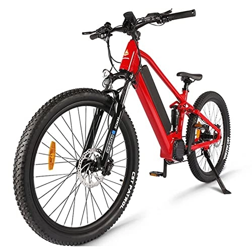 Electric Bike : HMEI EBike Electric Bicycle for Adults 750W Ebike 27.5" E-bike 34 MPH Adult Electric Mountain Bike, 48V 17.5 Ah Removable Lithium Battery, 8 Speed Gears (Color : Red)