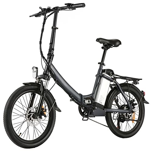 Electric Bike : HMEI EBike Electric Foldable Mountain Bike IPX54 Waterproof E-Bike Front Rear Disc Brake (Color : Black)