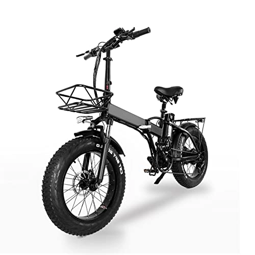 Electric Bike : HMEI EBike Foldable Electric Bike 20 Inches Fat Tire 750W Electric Bicycle, 48V 15Ah Lithium Battery, 30-55 Km / H, Top Speed 80-110 Km (Size : B)