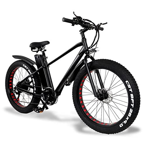 Electric Bike : HMEI EBike Mens 26" Fat Tire Mountain Electric Bike 500W 48V 21 Speed Aluminum Frame Dual Lithium Battery Adults Electric Bicycle (Color : 26 inches 500W 48V 20Ah)