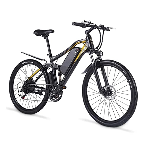 Electric Bike : HMEI Electric Bicycle 27. 5 Inch Tire 500W Mountain E- Bike Adult Bike 48V 17Ah Urban Bike (Color : M60 wtth two battery)