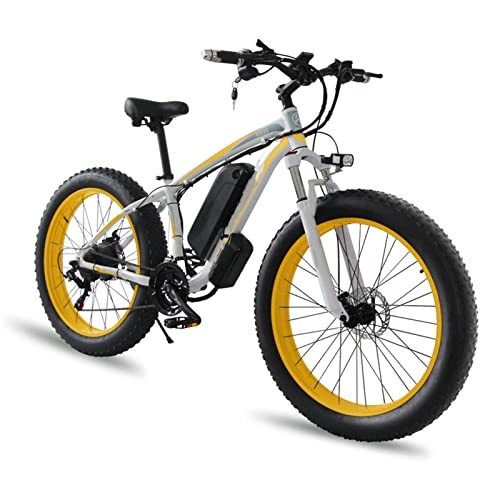 Electric Bike : HMEI Electric Bikes for Adults 1000W Electric Bikes for Adults 26 Inches Fat Tire Electric Mountain Ebike for Men 48V Motor Electric Snow Bicycle (Color : F, Size : 18AH battery)