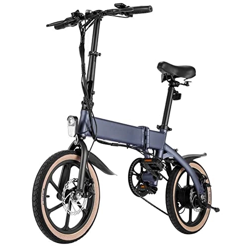 Electric Bike : HMEI Electric Bikes for Adults 350W Adult Folding Electric Bikes for Women 20 Mph Dual Disc Brake 16 Inch Foldable E-Bike 36V 10.4Ah Lithium Ion Battery electric bicycle (Color : Gray)
