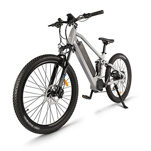 Electric Bike : HMEI Electric Bikes for Adults Electric Bike Adults 750W Motor 48V 25Ah Lithium-Ion Battery Removable 27.5'' Fat Tire Ebike Snow Beach Mountain E-Bike (Color : Gray)