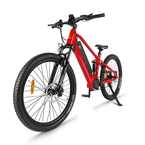 Electric Bike : HMEI Electric Bikes for Adults Electric Bike Adults 750W Motor 48V 25Ah Lithium-Ion Battery Removable 27.5'' Fat Tire Ebike Snow Beach Mountain E-Bike (Color : Red with Spare Batt)