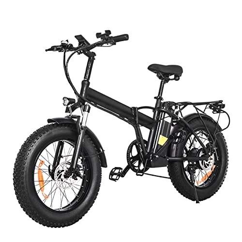 Electric Bike : HMEI Electric Bikes for Adults Electric Bike Foldable 1000W 48W Lithium Battery for Adults 20 Inch 4.0 Fat Tire Electric Bike Outdoor Mountain Bike Electric Bicycle (Color : 1 Battery)