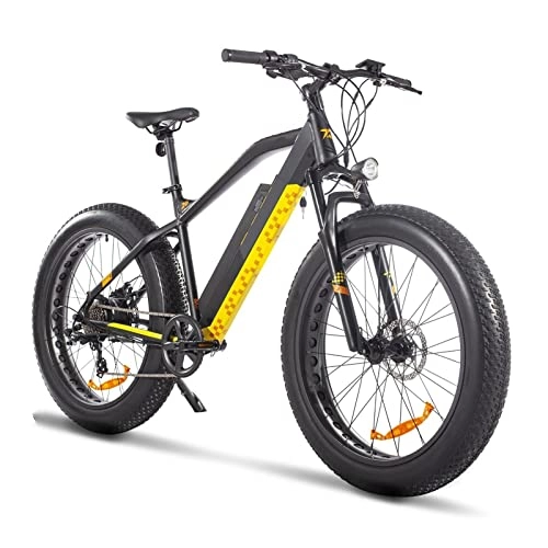 Electric Bike : HMEI Electric Bikes for Adults Men Electric Bike for Adults 750W, 26'' Fat Tire Electric Bicycles 48V 13Ah Lithium Battery Mountain Electric Bike Beach Motorcycle (Color : Black)